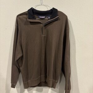 Roundtree & Yorke Brown Zip Up Sweater
